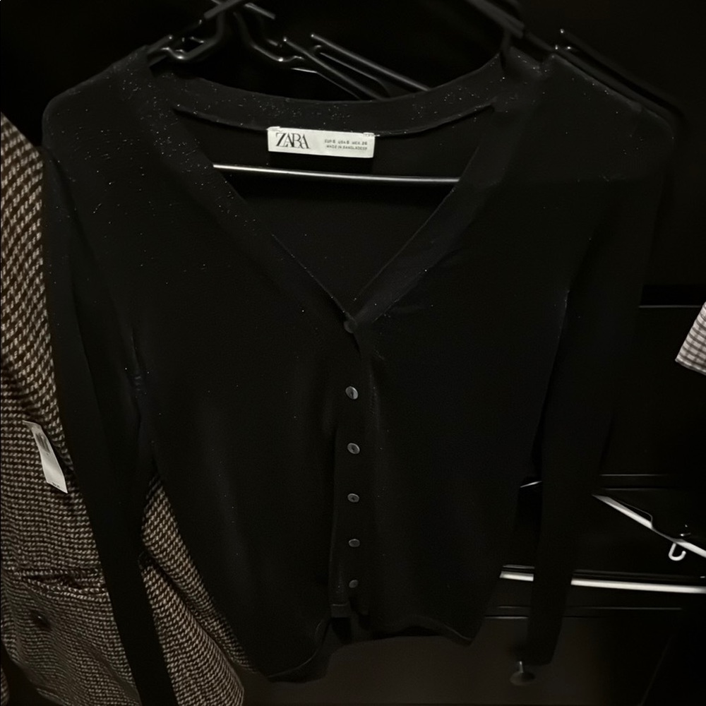 Zara Black Cardigan Sweater Versatile Knit